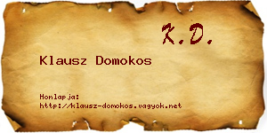 Klausz Domokos névjegykártya